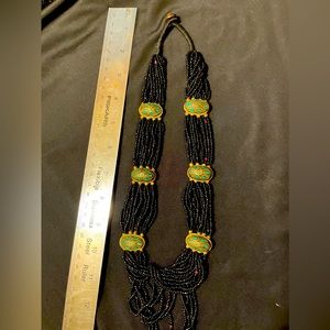 Black seed bead necklace